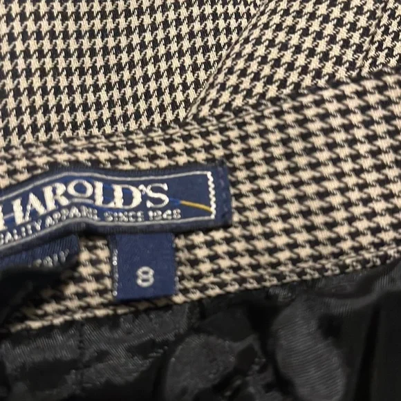 Harold’s wool black and beige check pants in perfect condition size 8 - Picture 5 of 6